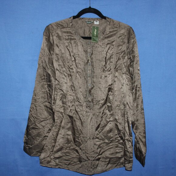 NWT Eddie Bauer Cotton Silk Blouse XL - Picture 1 of 5